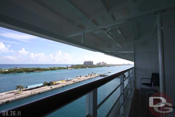 Today the ship is in Port at Nassua.  Across the water you can see the resort Atlantis.  