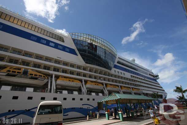 Another ship docked right across the pier.