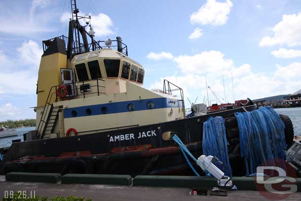 A tug parked near by.