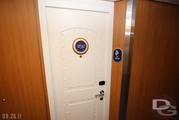 A look at a typical cabin door.