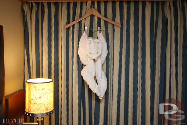 The towel creation was nearby.