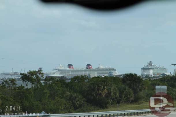 Approaching the port several ships are visible on the horizon, but the Disney Dream is front and center.