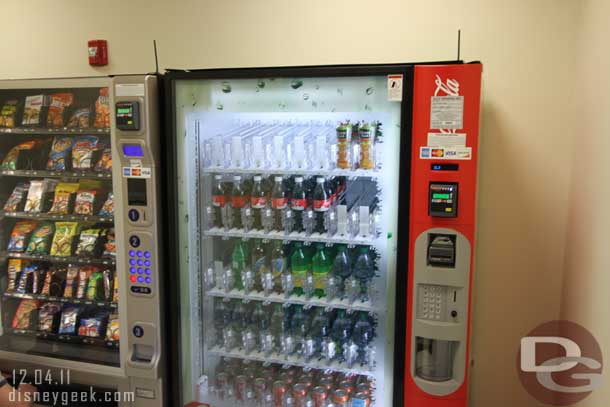 Vending machines if you need a snack while waiting (but lunch was waiting onboard)