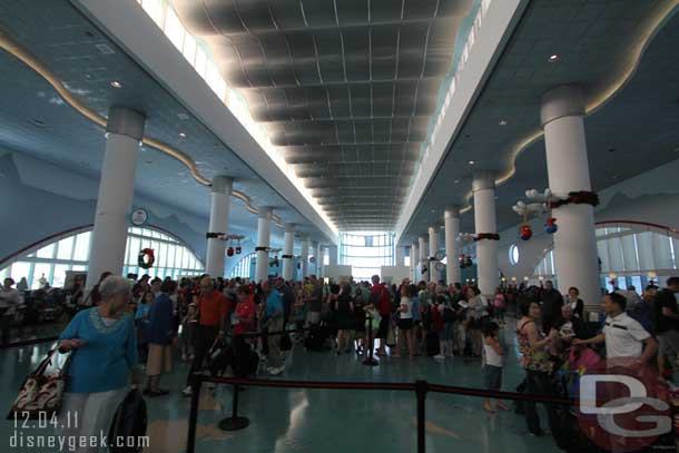 The masses waiting to board.