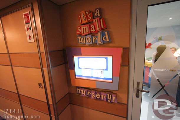 First stop on this tour is the Its a Small World Nursery! located on Deck 4 Midship.