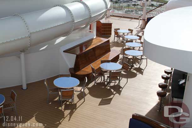 Looking down on to deck 12 and the Wave Bar area.