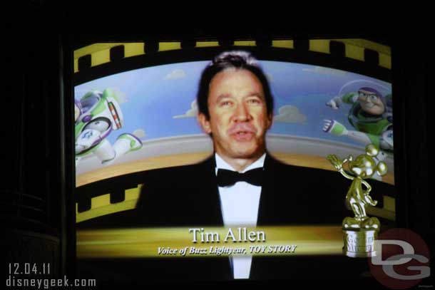 Tim Allen was next to introduce Heros (or something along those lines.. you never realize how much of a crutch video is till you do not have it to refer back to).