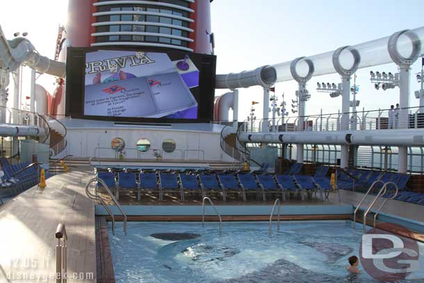 Only one kid swimming this morning and the decks were pretty quiet too.