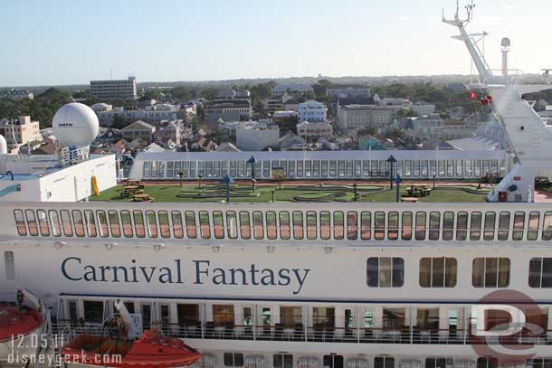 The other Carnival ship was still there. Here is their mini golf course.
