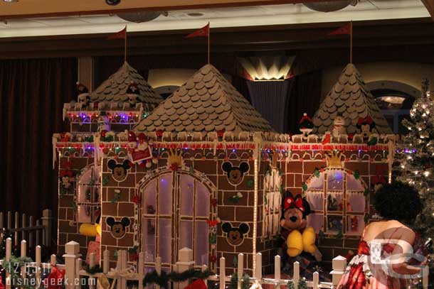 A gingerbread house located off the lobby.