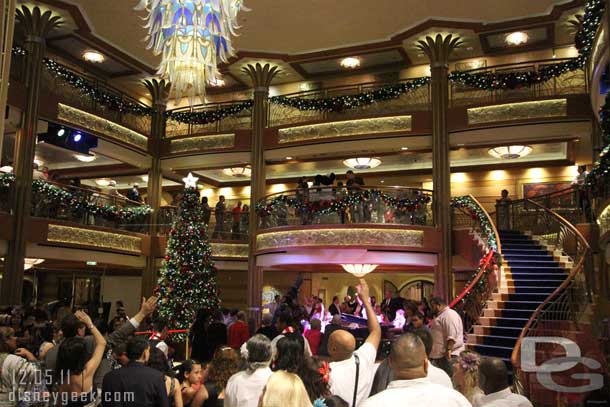 The lobby was alive with activity as families waited to have their picture taken.