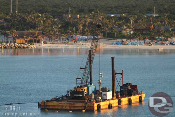 It looked like the barge was there to pump sand out and to shore.