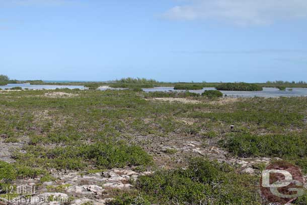 From on top you can look out in 360 degrees.  This is looking to the far side of the island.  Opposite the developed area.