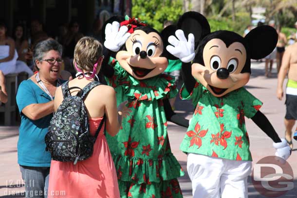 Mickey and Minnie making their way to the party.