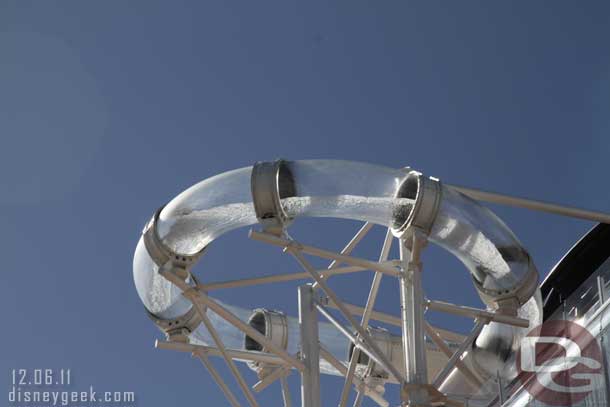 Looking up at the Aquaduck from below.