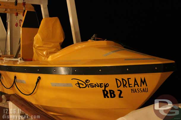 Random shot of a life boat outside on Deck 4.