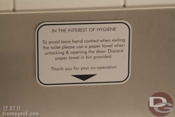 Hygiene is a major issue on cruise ships.  Disney had signs and wipes everywhere.