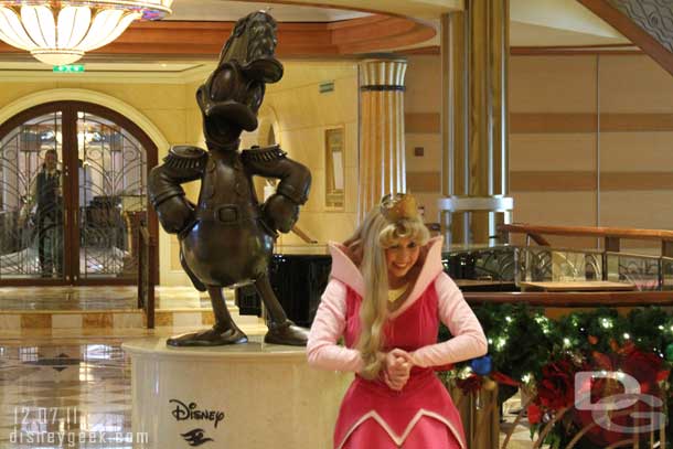 Some princesses came out for photos in the lobby atrium.