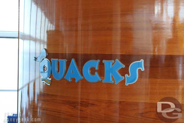 It did not dawn on me.. but Quacks was a small gift shop.. for some reason I had in my brain it was the name of the beverage station.