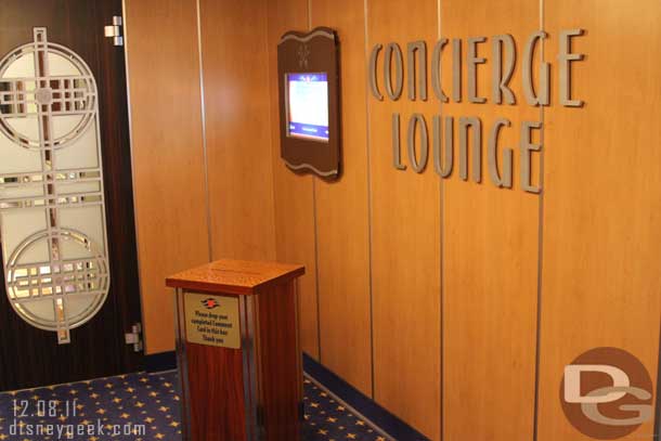 The concierge area on deck 12.