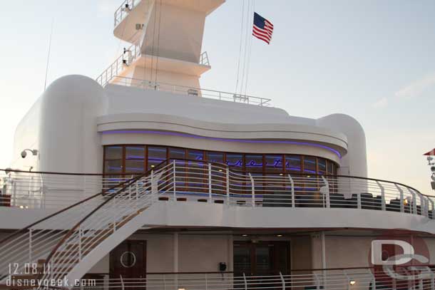 Headed back outside and toward the aft of the ship.