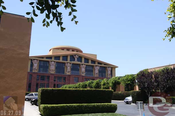 Across the courtyard is the Team Disney building.