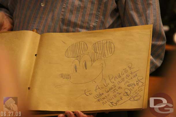 A drawing of Mickey done by Walt Disney