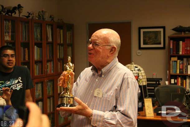 Then he pulled out an Oscar.. I forget which film it was from, but one of the True Life Adventure films.. we were all able to hold it and take pictures with it.