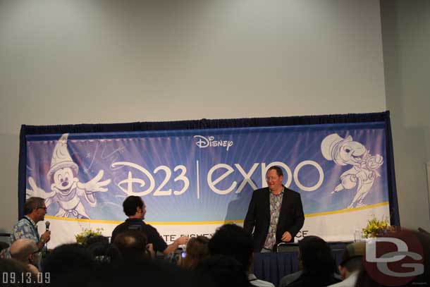 The rest of the morning was at the Animation Keynote given by John Lasseter where no cameras were allowed.  I was able to attend the press conference after, so here are two shots from that.