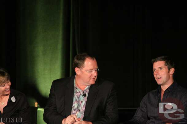 On the left is John Lasseter, on the right is Bruce Vaughn (Chief Creative Executive) 