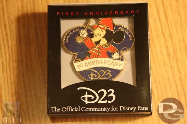 On the way out we each received this commemorative pin.