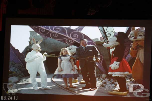 From the opening of the Alice in Wonderland Attraction