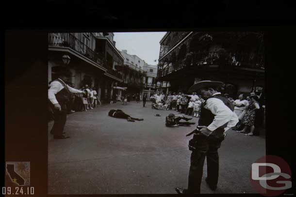 A shootout in New Orleans Square.