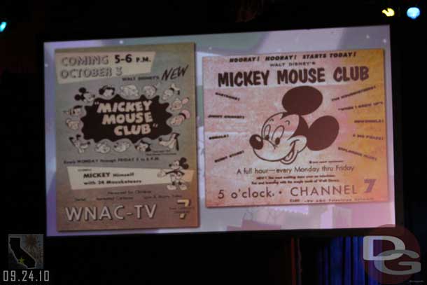 On the screens from time to time they showed pictures as well as old promotional flyers.