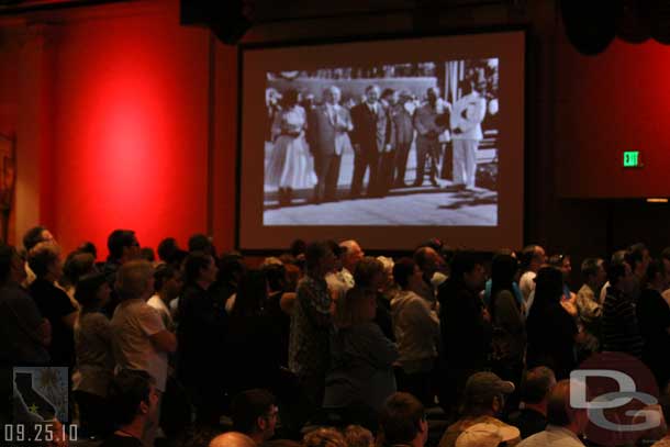 At this point they had everyone stand up and recite the dedication speech with Walt (this seemed to be a crowd pleaser)