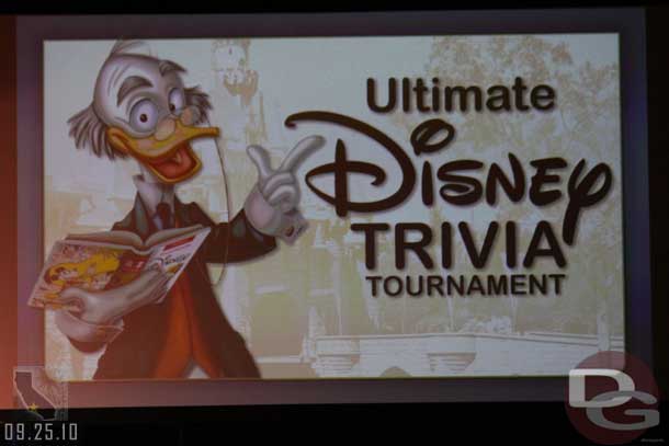 Next up was a peak at the D23 Expo by Steven Clark which turned out to be an announcement of a new Disney Trivia challenge that will take place at the Expo.  