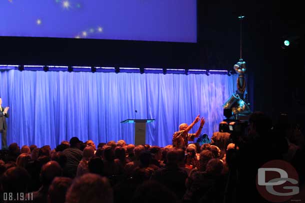 They recognized the legends in the audience.  Here you can see Bob Gurr dancing for the fans.