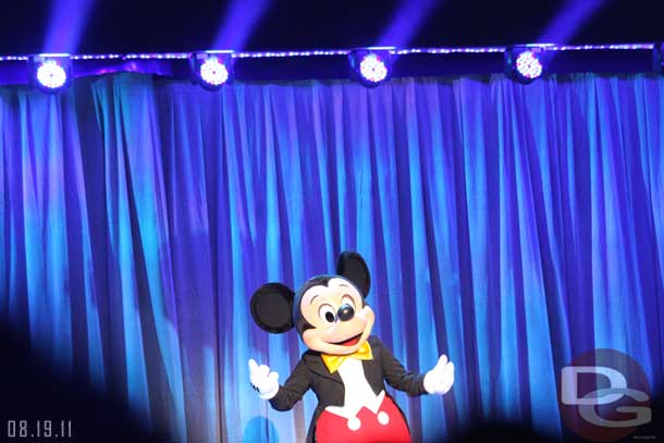 A quick trip backstage and Mickey re-appeared to talk to the audience and Tom Staggs