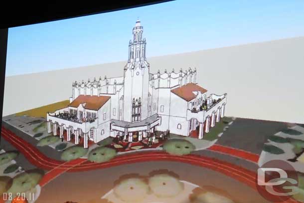 Some pictures of an animation that was played showing a fly around of the Carthay