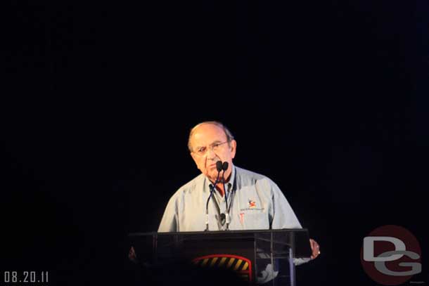 Marty Sklar was the MC for the event.  He introduced each Imagineer and gave a brief overview of their history and some current projects.