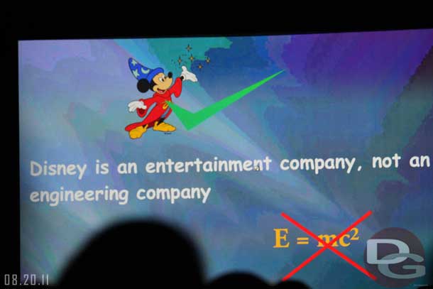 The point of this was engineers see the world one way and the creatives see it another.  Part of his job is to figure out a way to achieve what they want/need.