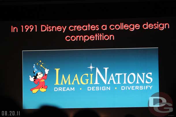 He came to Imagineering through the Imaginations contest which is held annually for college students.