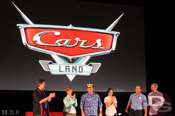 From left to right, Dave Fisher, Kathy Mangum, John Lasseter, Jennifer Mok, Kevin Rafferty and Roger Gould.