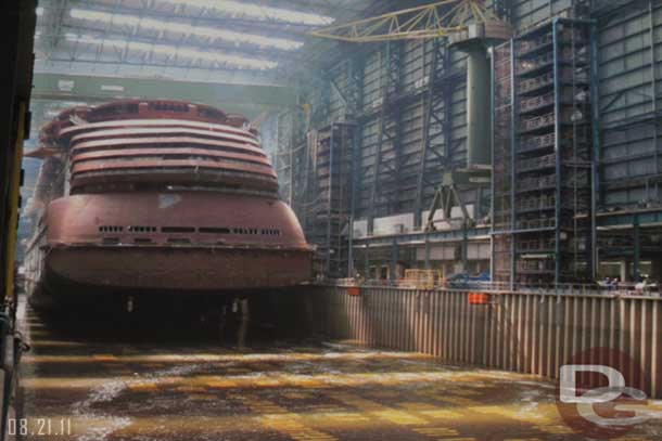 The massive dry dock the ship was built in (all in doors)