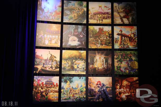 First thing you encounter on your left is this wall with concept art for the new WDW Fantasyland.