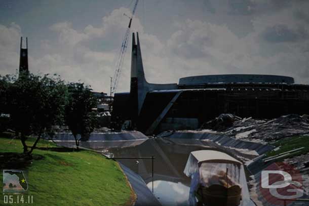 Notice the test Swan Boat in the moat.