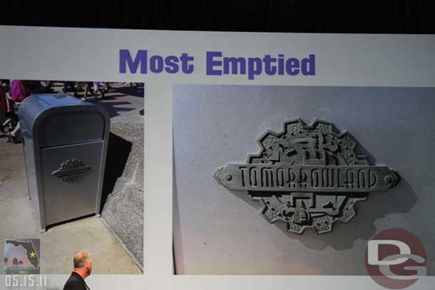 The remainder of their presentation went into some details that can be found around the parks.  They started off with a sometimes overlooked one, the trash cans (we do not, there is a section in the by request area that looks at them)