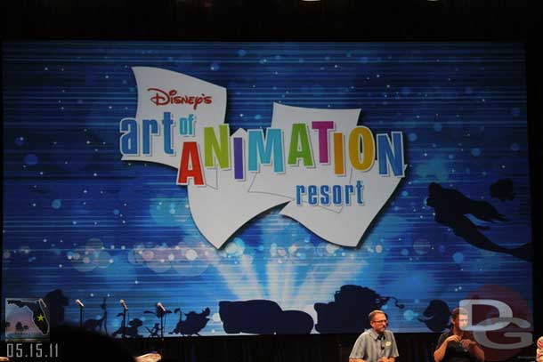 Next up Gary Hoffman and the new Disneys Art of Animation Resort which will be opening in 2012 across the lake from Disneys Pop Century Resort.