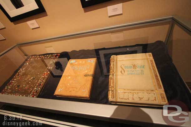 How is this for a collection of books..  these are the restored handmade books from the opening shots of Snow White, Cinderella and Sleeping Beauty.