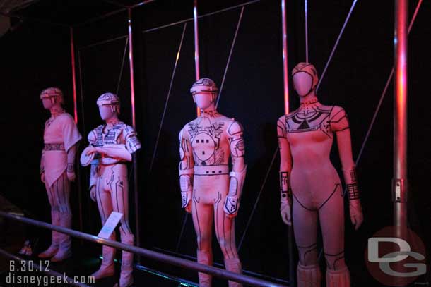 Some of the original Tron costumes from the 1982 film.